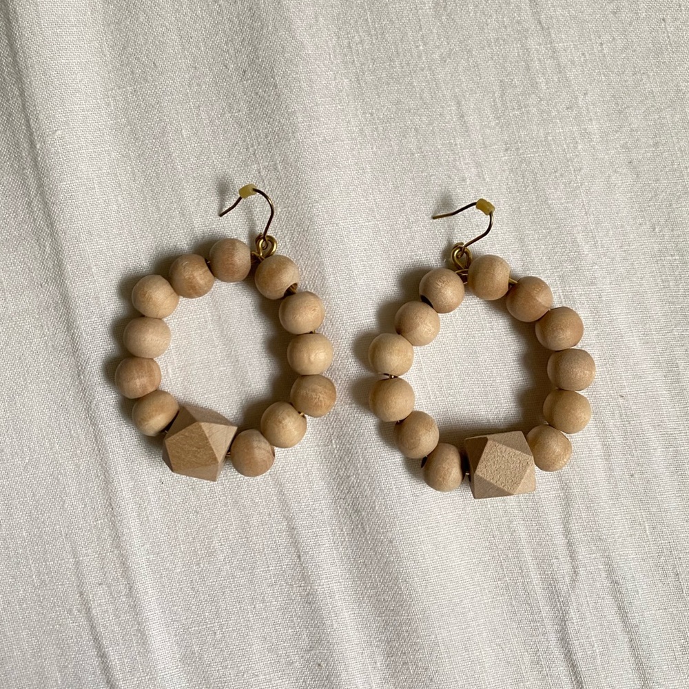 NEW Wood Bead Hoops